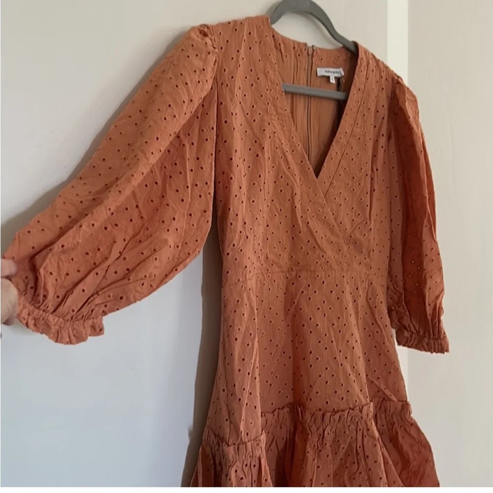 NWT - Olivaceous Loretta Eyelet Mini Dress, Boho Pink - Size Large - Picture 6 of 6